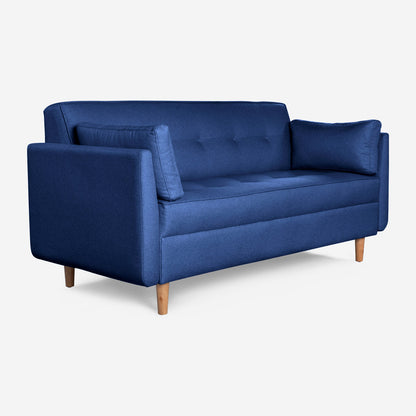 Sofá Makora Bellini Azul Lino De 3 Plazas - Outlet