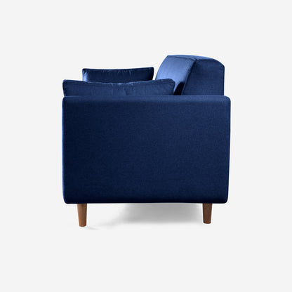 Sofá Makora Bellini Azul Lino De 3 Plazas - Outlet