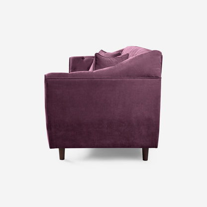 Sofá Makora Clooney Morado Terciopelo De 3 Plazas - Outlet