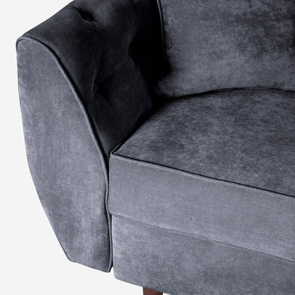 Sofá Makora Clooney Gris Oxford Terciopelo De 3 Plazas - Outlet