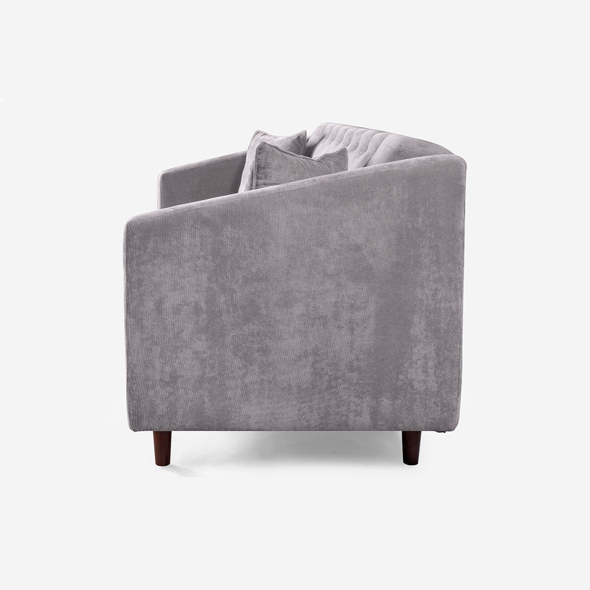 Sofá Makora Ivanka Gris Claro Terciopelo De 3 Plazas - Outlet