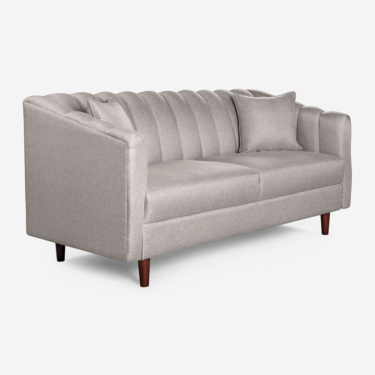 Sofá Makora Jax Gris Claro Lino De 3 Plazas - Outlet