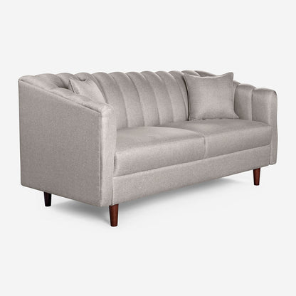 Sofá Makora Jax Gris Claro Lino De 3 Plazas - Outlet