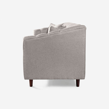 Sofá Makora Jax Gris Claro Lino De 3 Plazas - Outlet