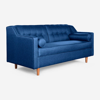 Sofá Makora Mimosa Azul Lino De 3 Plazas - Outlet