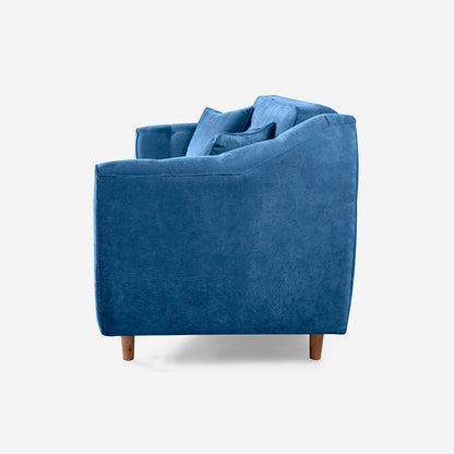 Sofá Makora Neroli Azul Terciopelo De 3 Plazas - Outlet